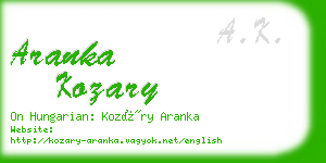 aranka kozary business card